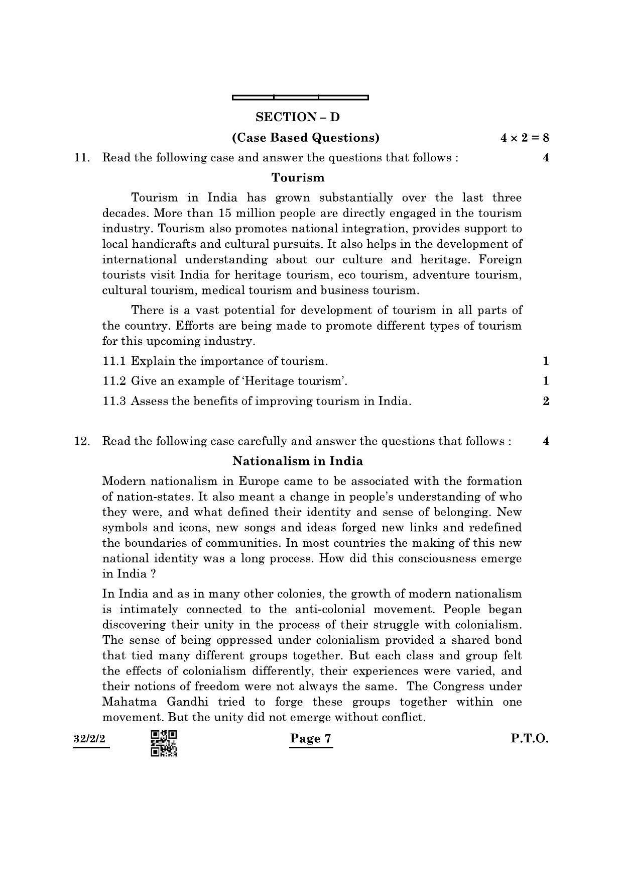 CBSE Class 10 32-2-2 Social Science 2022 Question Paper - Page 7