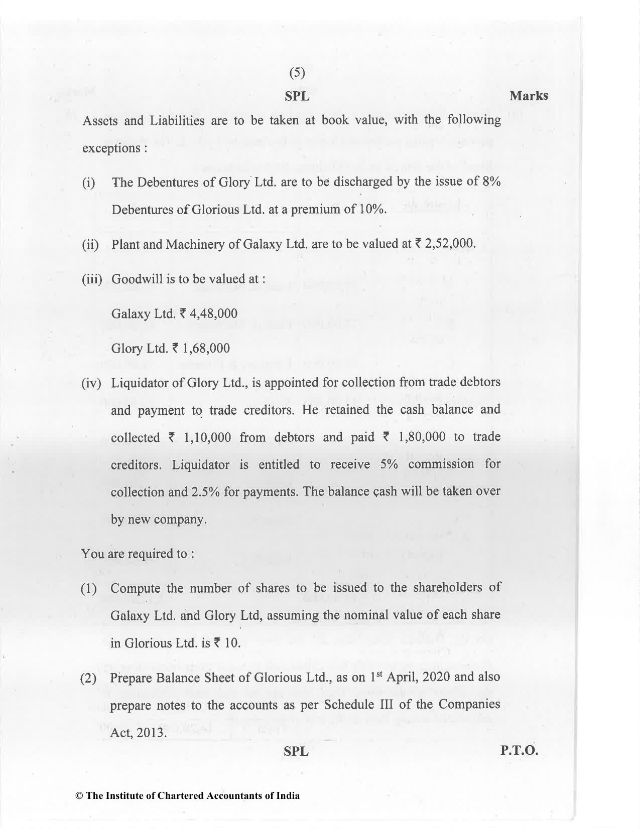 CA Inter Jan 2021 Question Paper - Paper 5 – Advanced Accounting - Page 5