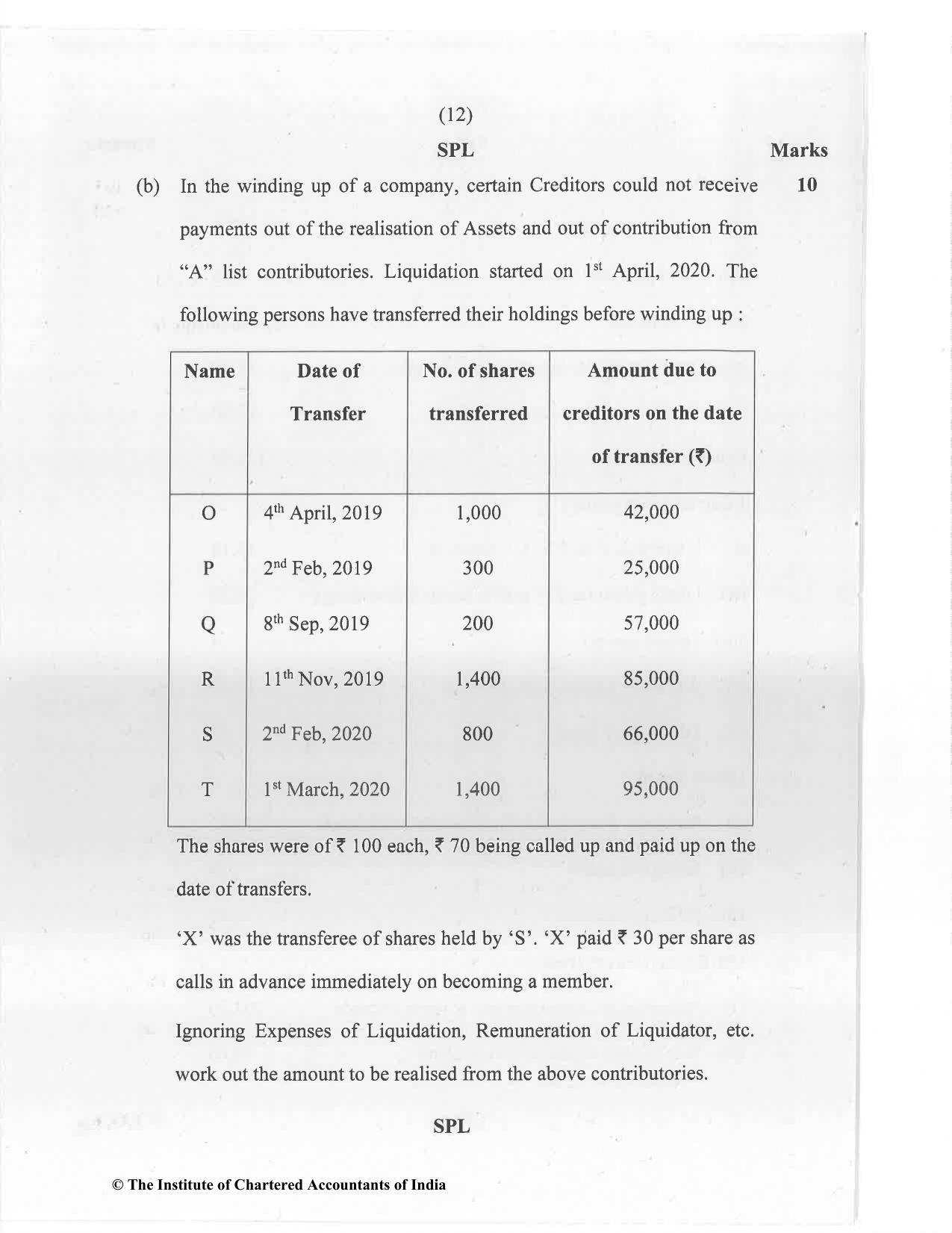 CA Inter Jan 2021 Question Paper - Paper 5 – Advanced Accounting - Page 12
