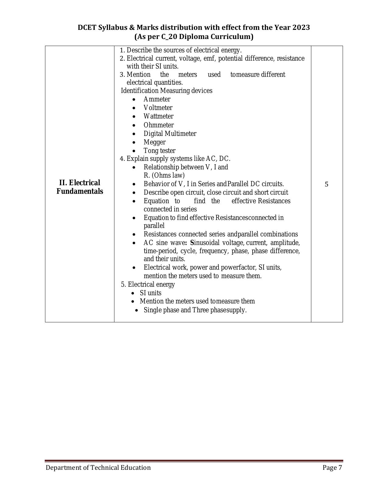 Karnataka DCET Syllabus - Page 9