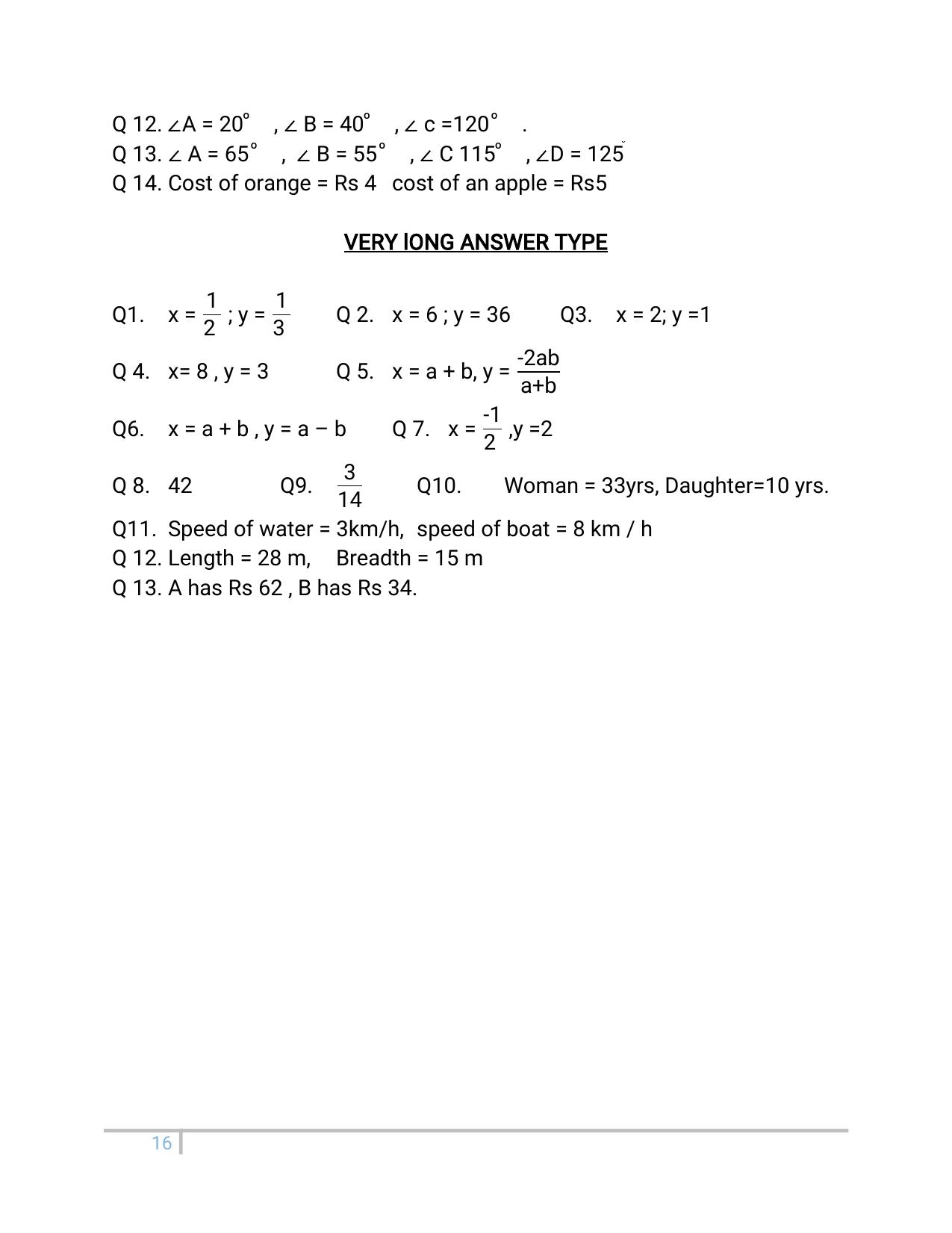 JKBOSE Class 10 Maths: Chapter 3rd Pair of linear equation in two variables Question Bank - Page 16