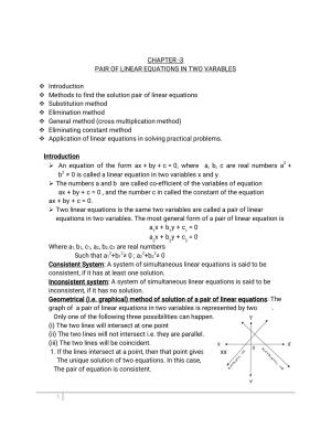 JKBOSE Class 10 Maths: Chapter 3rd Pair of linear equation in two variables Question Bank