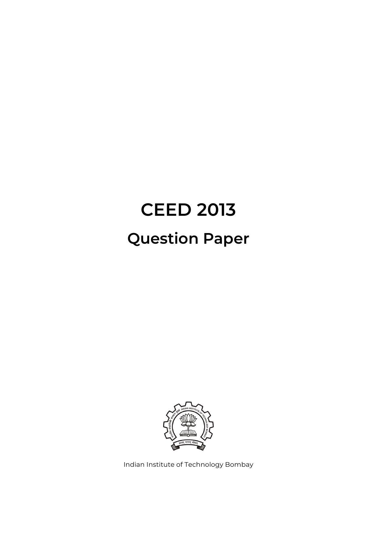 CEED 2013 Question Paper - Page 1