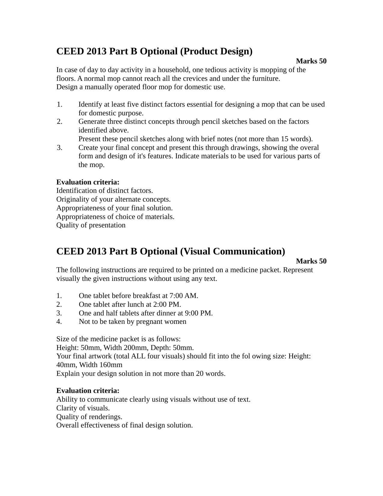 CEED 2013 Question Paper - Page 22