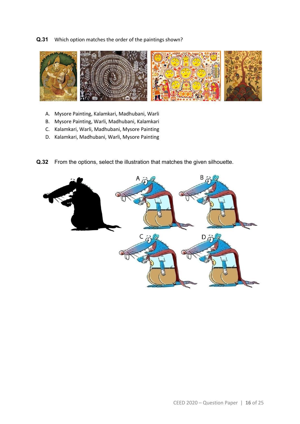 CEED 2020 Question Paper - Page 16