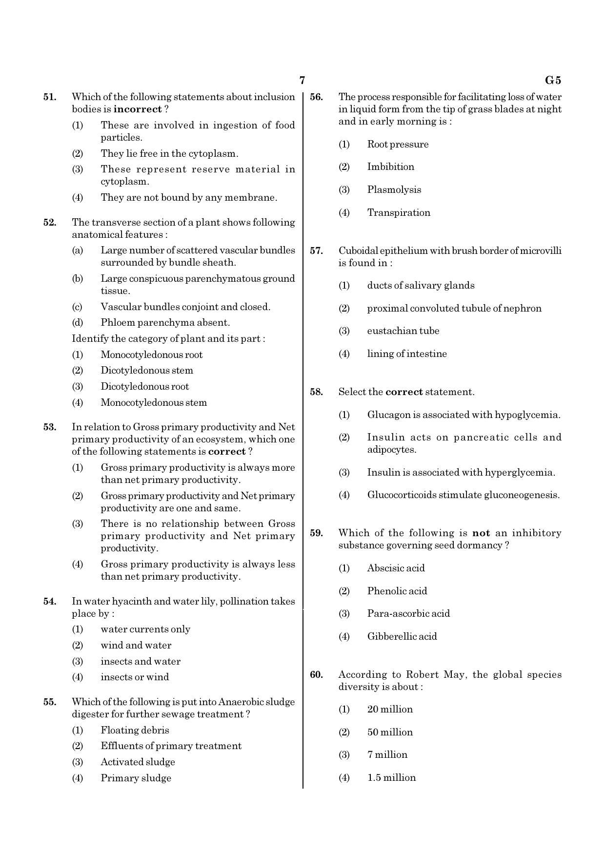 NEET G5 2020 Question Paper - Page 7