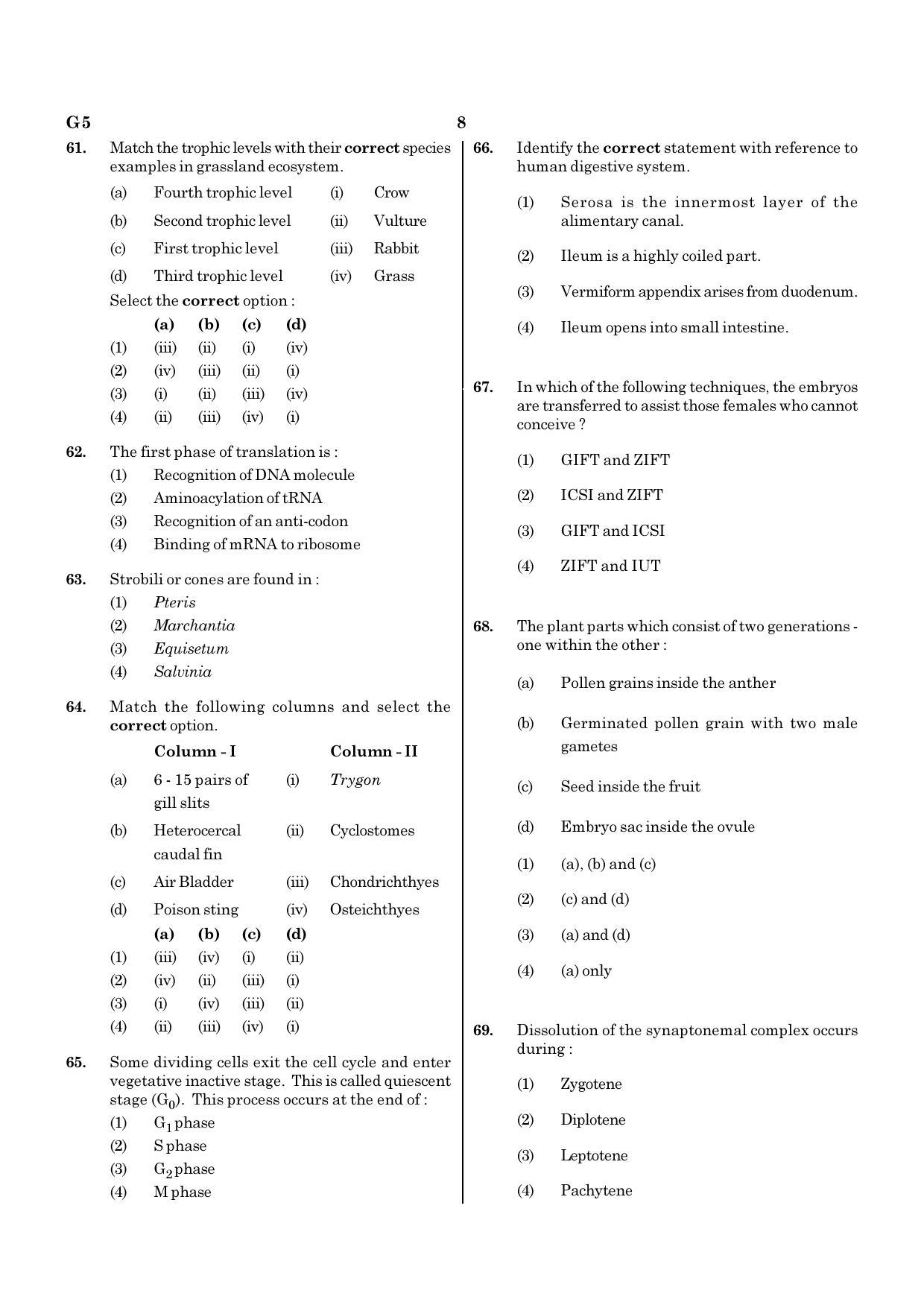 NEET G5 2020 Question Paper - Page 8