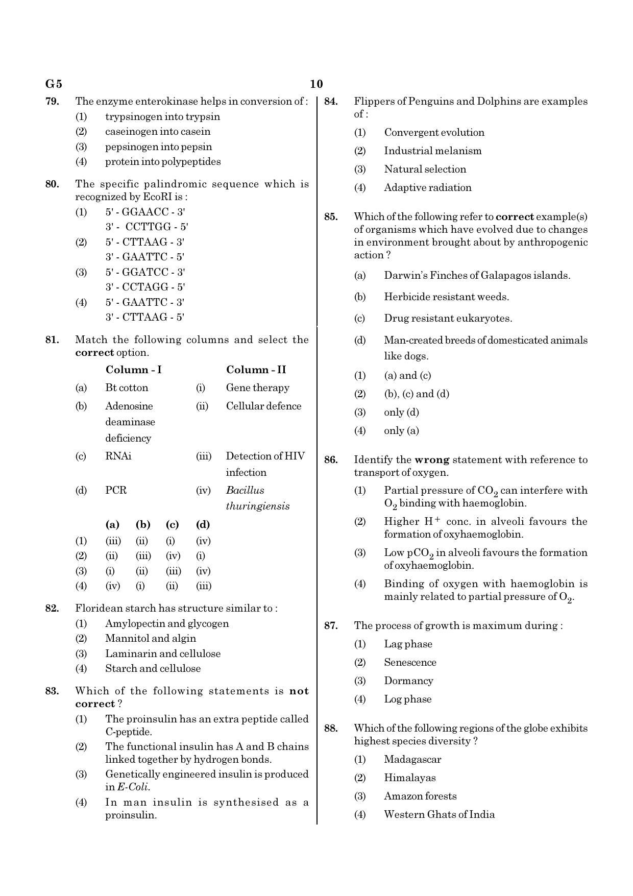 NEET G5 2020 Question Paper - Page 10