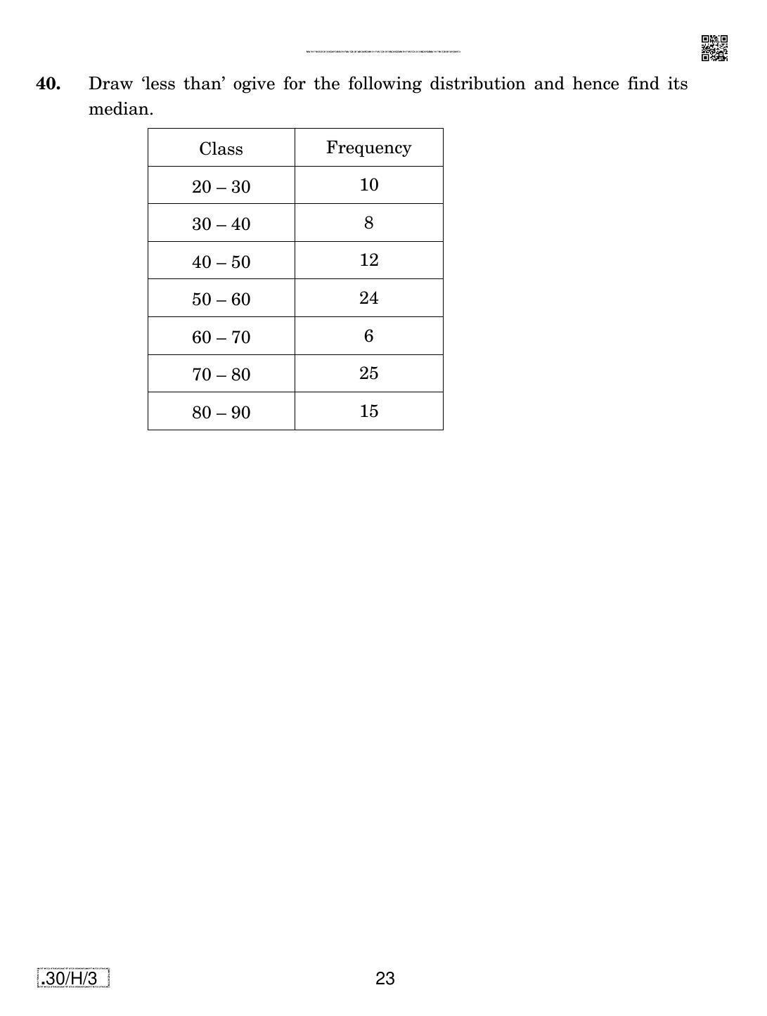 CBSE Class 10 30-C-3 - Maths (Standard) 2020 Compartment Question Paper - Page 23