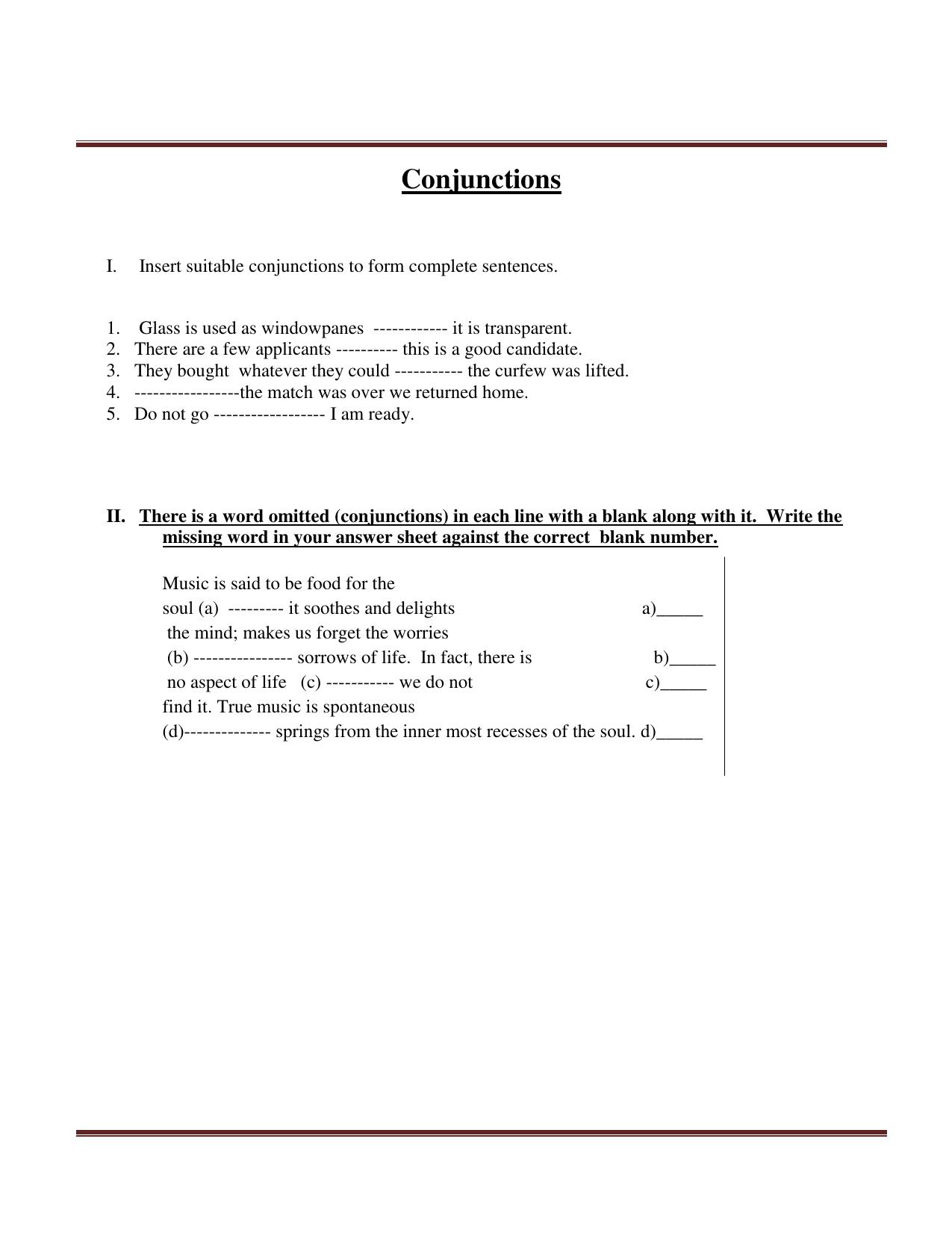 CBSE Worksheets for Class 6 English Practice Assignment 10 - Page 1