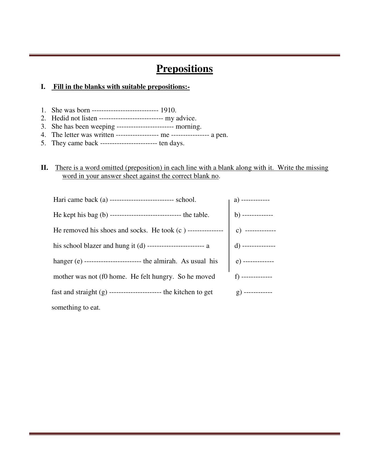 CBSE Worksheets for Class 6 English Practice Assignment 10 - Page 4