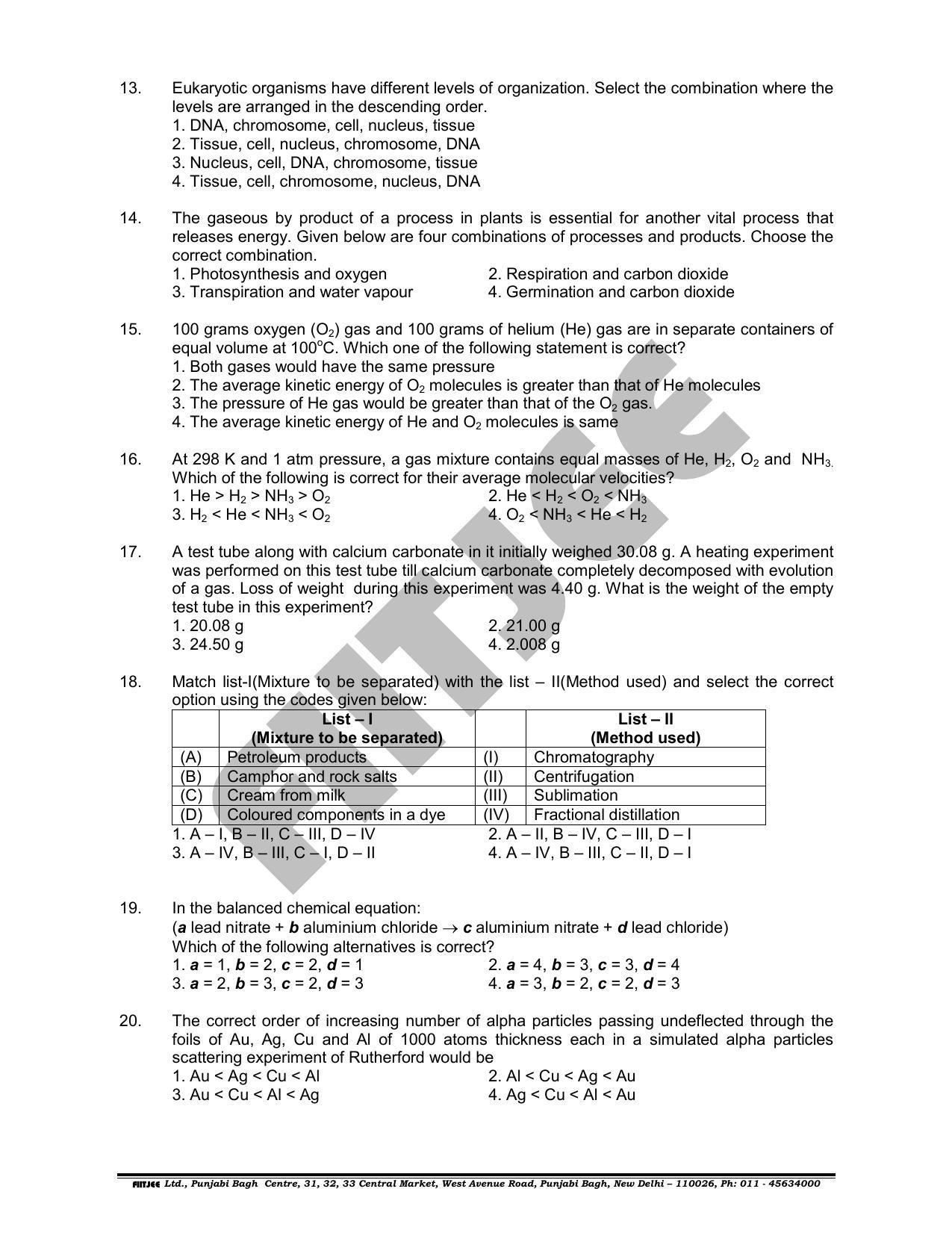 NTSE 2018 (Stage II) SAT Question Paper (May 13, 2018) - Page 3