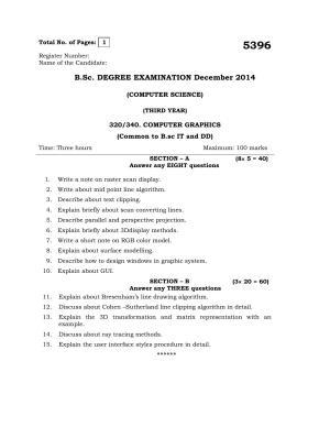 Annamalai University COMPUTER GRAPHICS B.Sc Information Technology (L.E.) December 2014 Question Papers