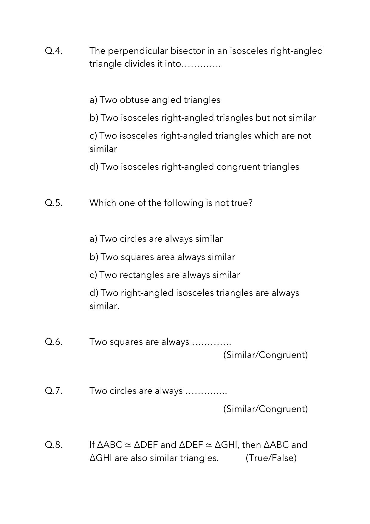 JKBOSE Class 10 Maths: Chapter 6th Triangles-1 Question Bank - Page 3