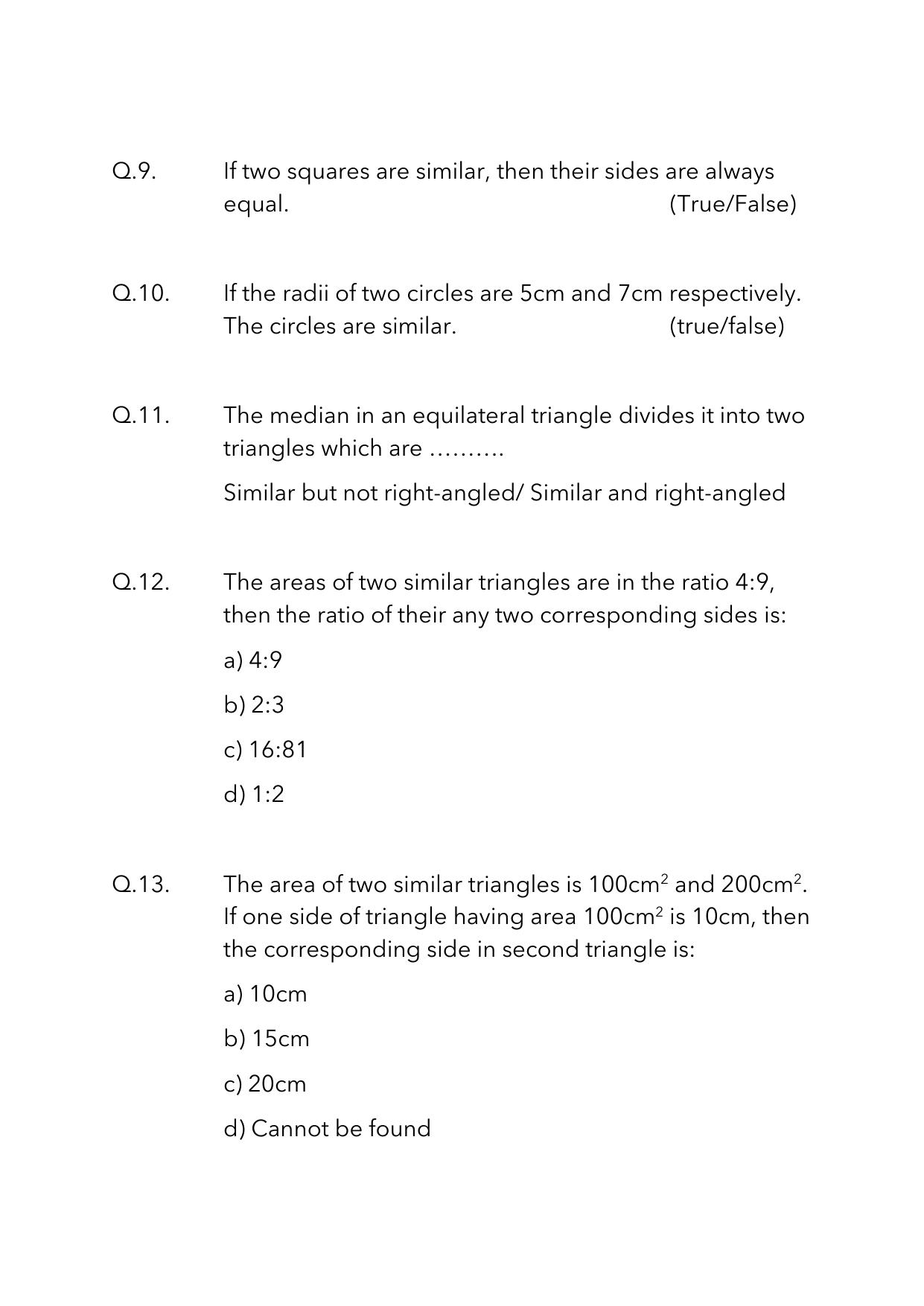JKBOSE Class 10 Maths: Chapter 6th Triangles-1 Question Bank - Page 4