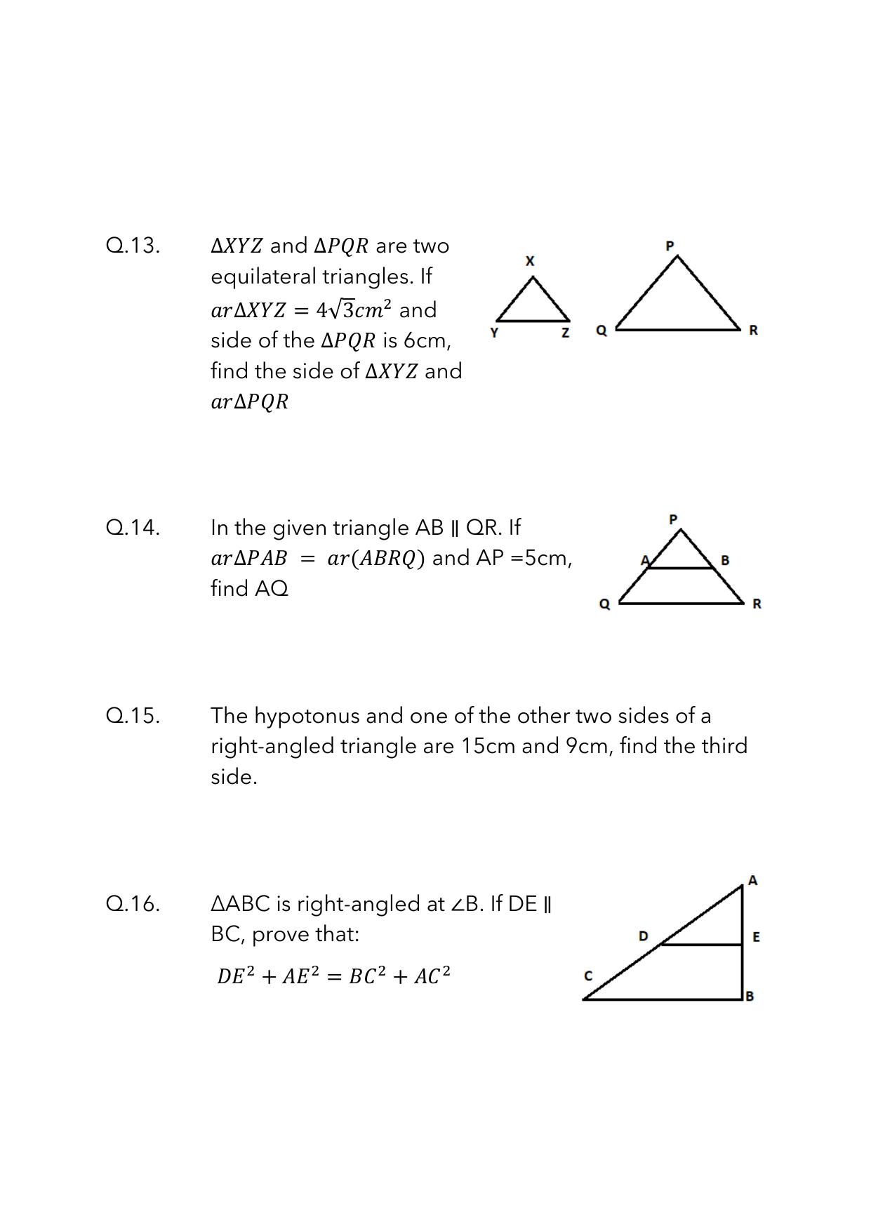 JKBOSE Class 10 Maths: Chapter 6th Triangles-1 Question Bank - Page 10