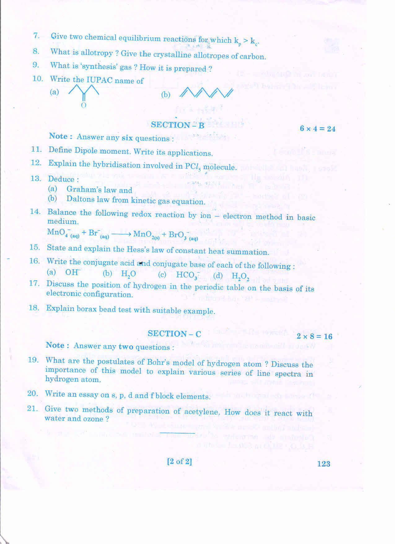 AP 2nd Year General Question Paper March - 2020 - CHEMISTRY-I (EM) - Page 2
