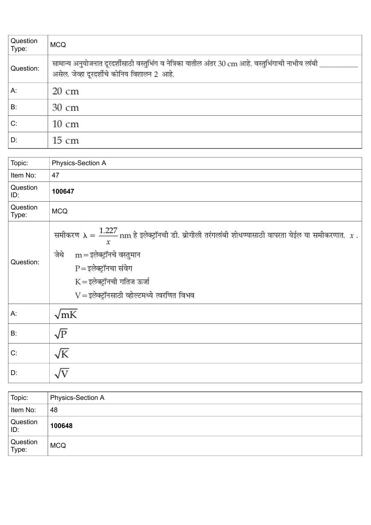 JEE Mains 2022: BTech Marathi (Shift 1) 28-07-2022 Question Paper - Page 20