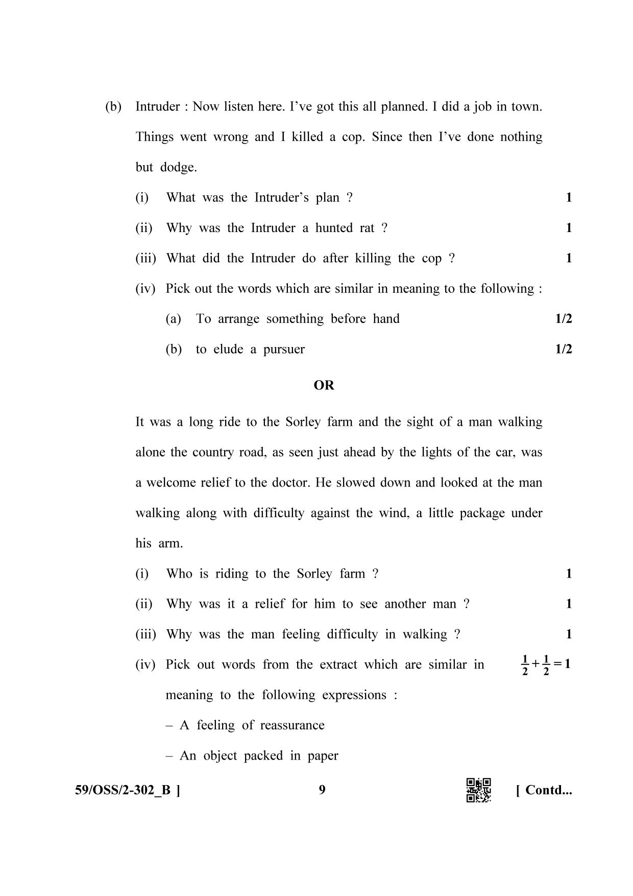 NIOS October 2019 Class 12 English (SET B) Question Paper - Page 9