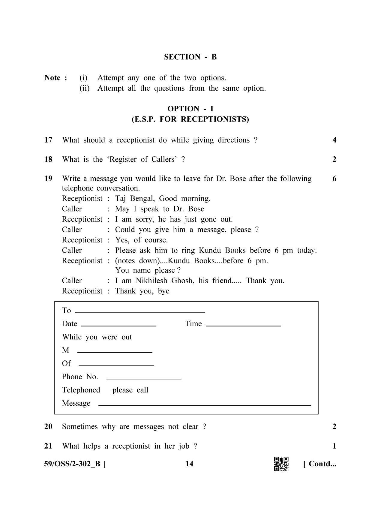 NIOS October 2019 Class 12 English (SET B) Question Paper - Page 14