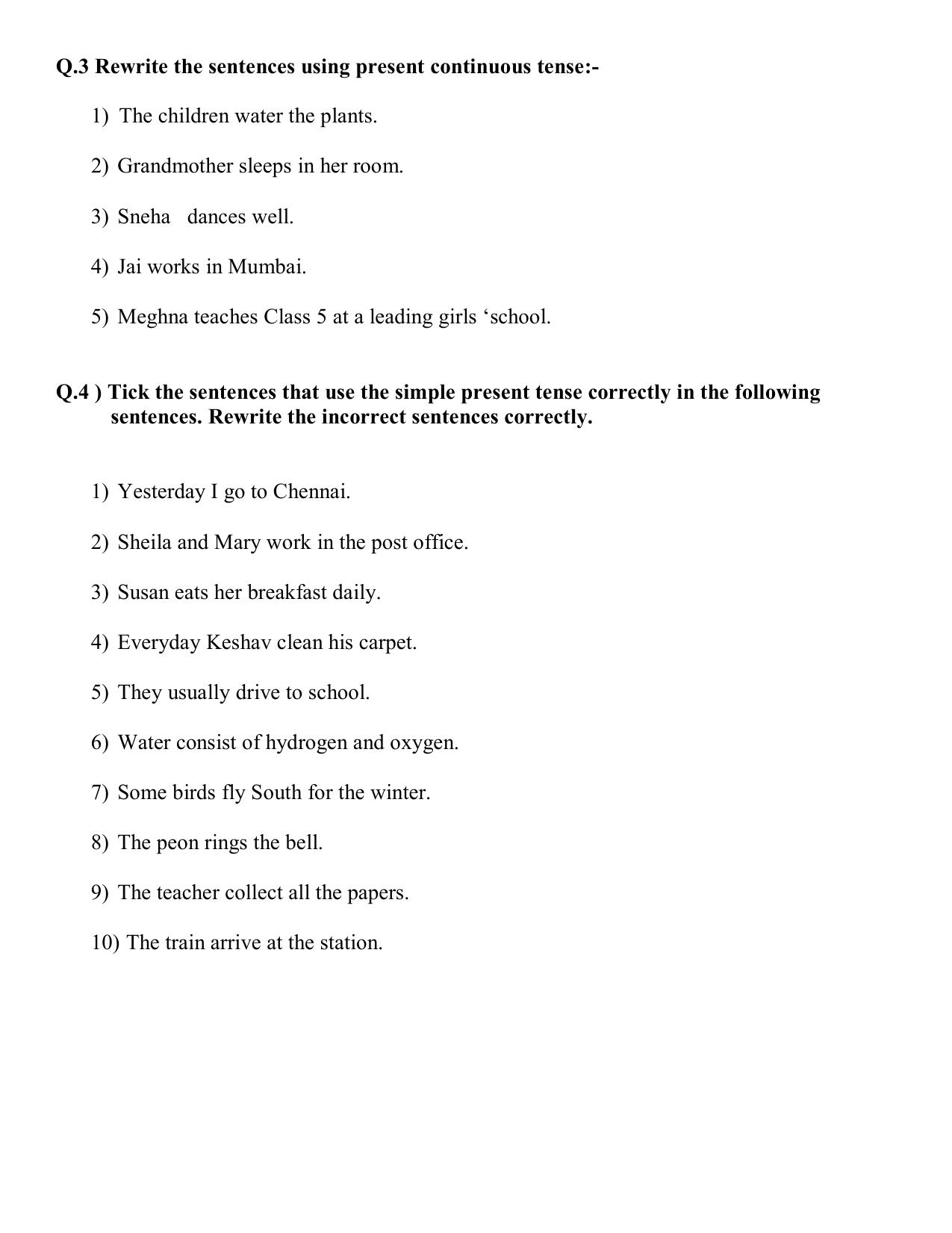 Worksheet for Class 5 English Assignment 29 - Page 2