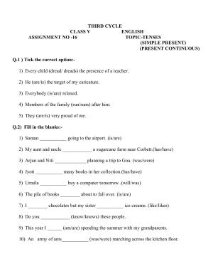Worksheet for Class 5 English Assignment 29