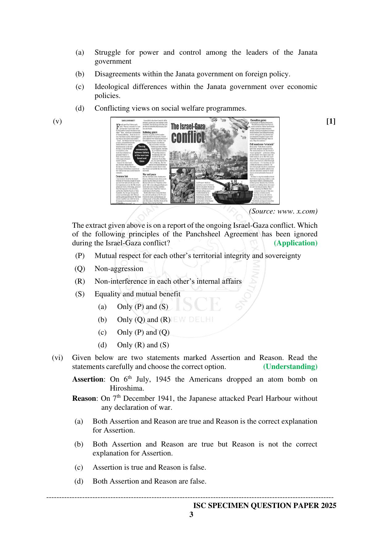 ISC Class 12 2025 HISTORY  (SQP & AK) Specimen Paper - Page 3