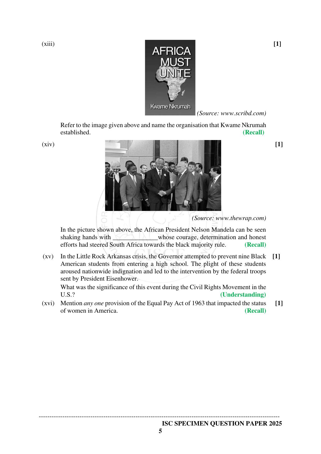 ISC Class 12 2025 HISTORY  (SQP & AK) Specimen Paper - Page 5