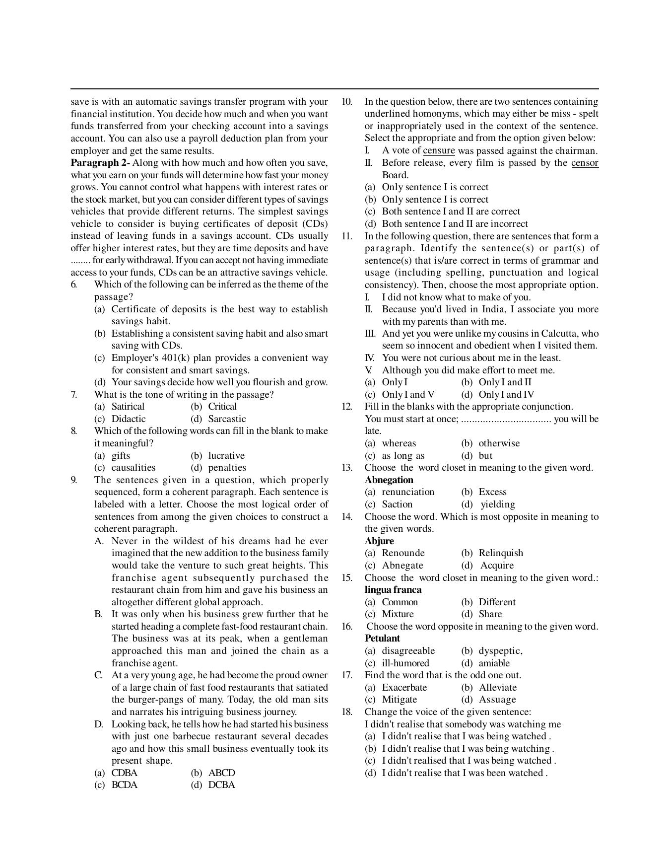 SNAP 2019 Question Paper with Solution - Page 2
