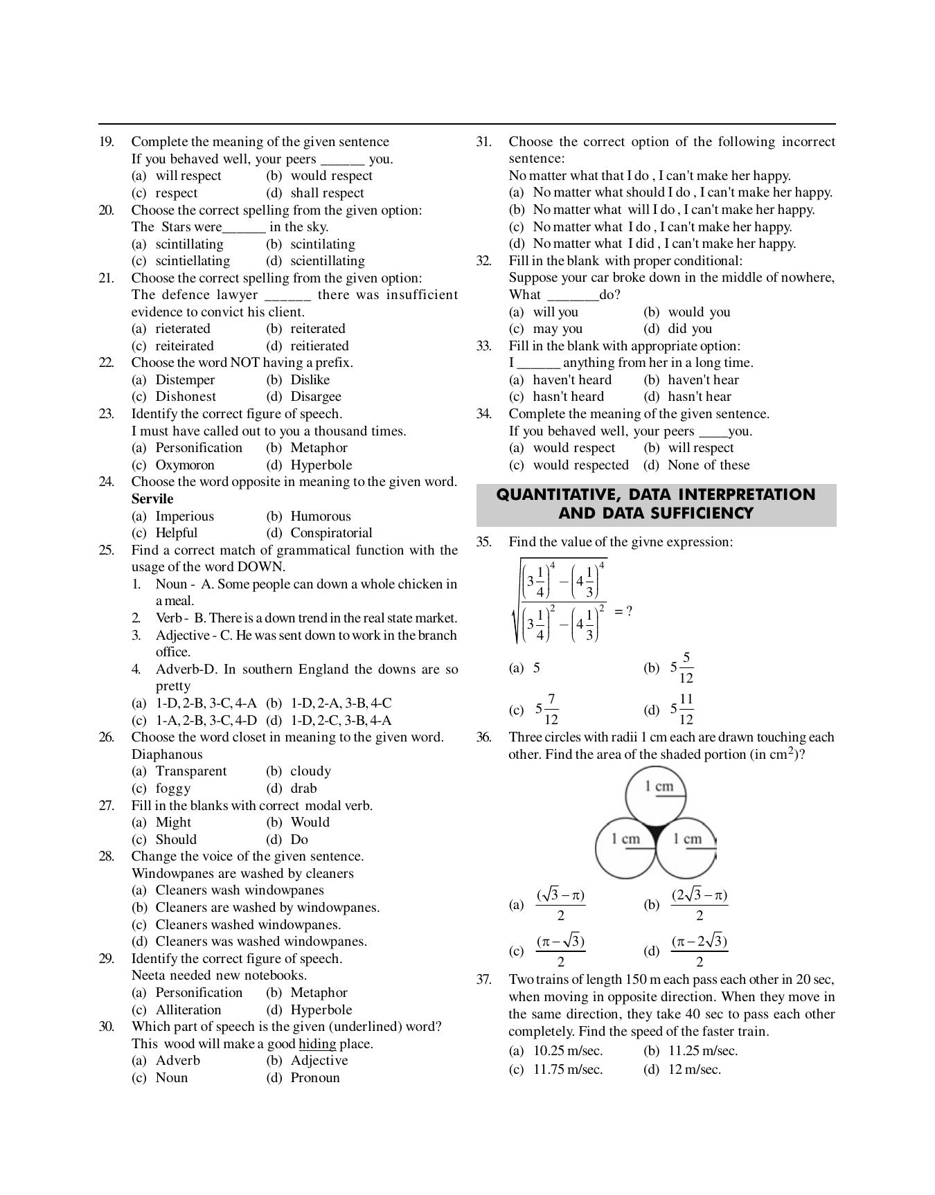 SNAP 2019 Question Paper with Solution - Page 3