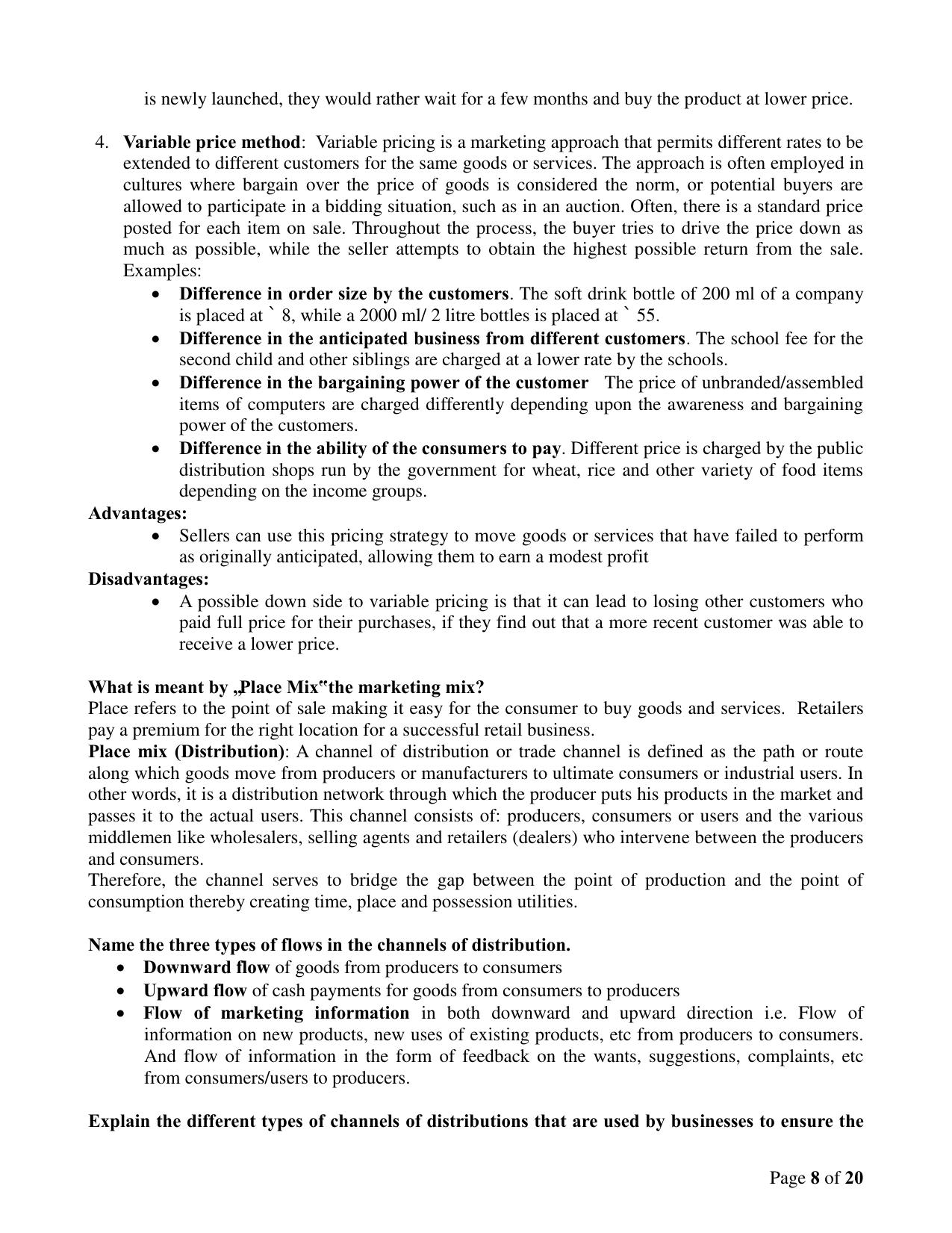 CBSE Class 12 Entrepreneurship Enterprise Marketing Study Material - Page 8