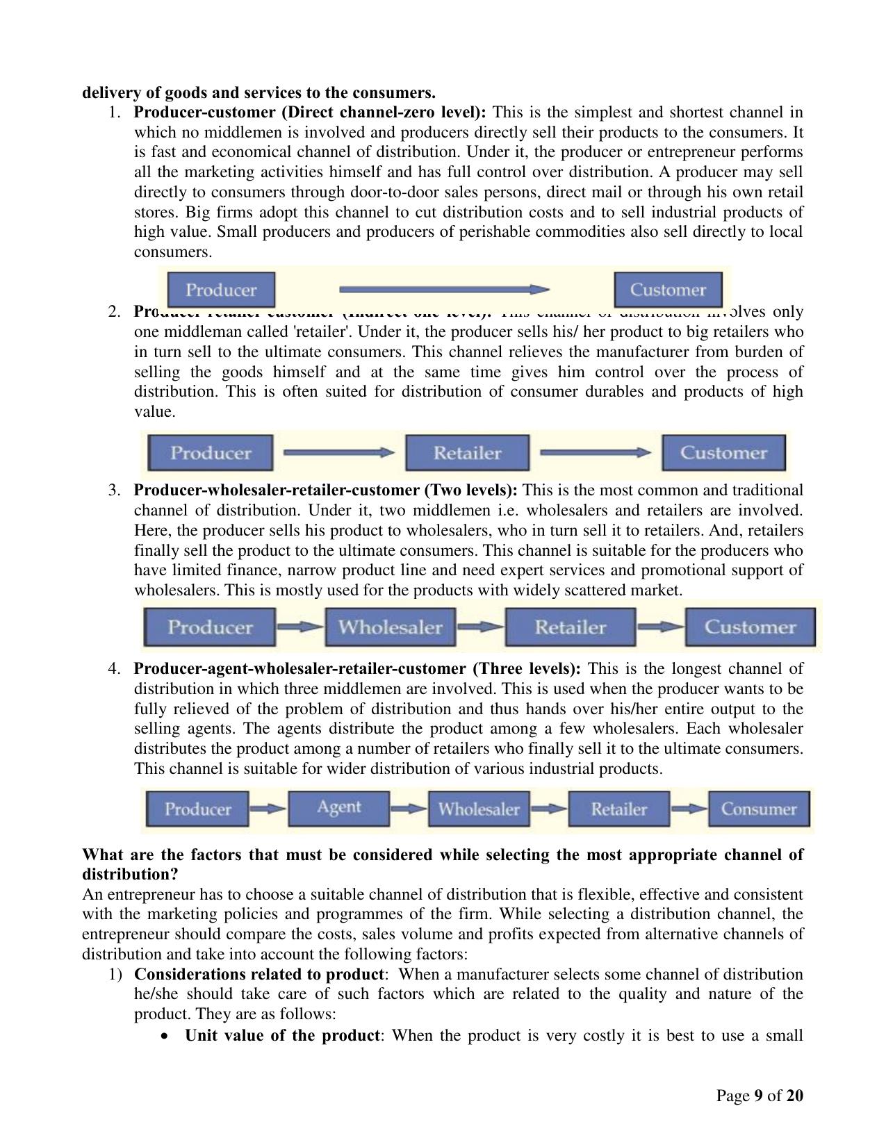 CBSE Class 12 Entrepreneurship Enterprise Marketing Study Material - Page 9
