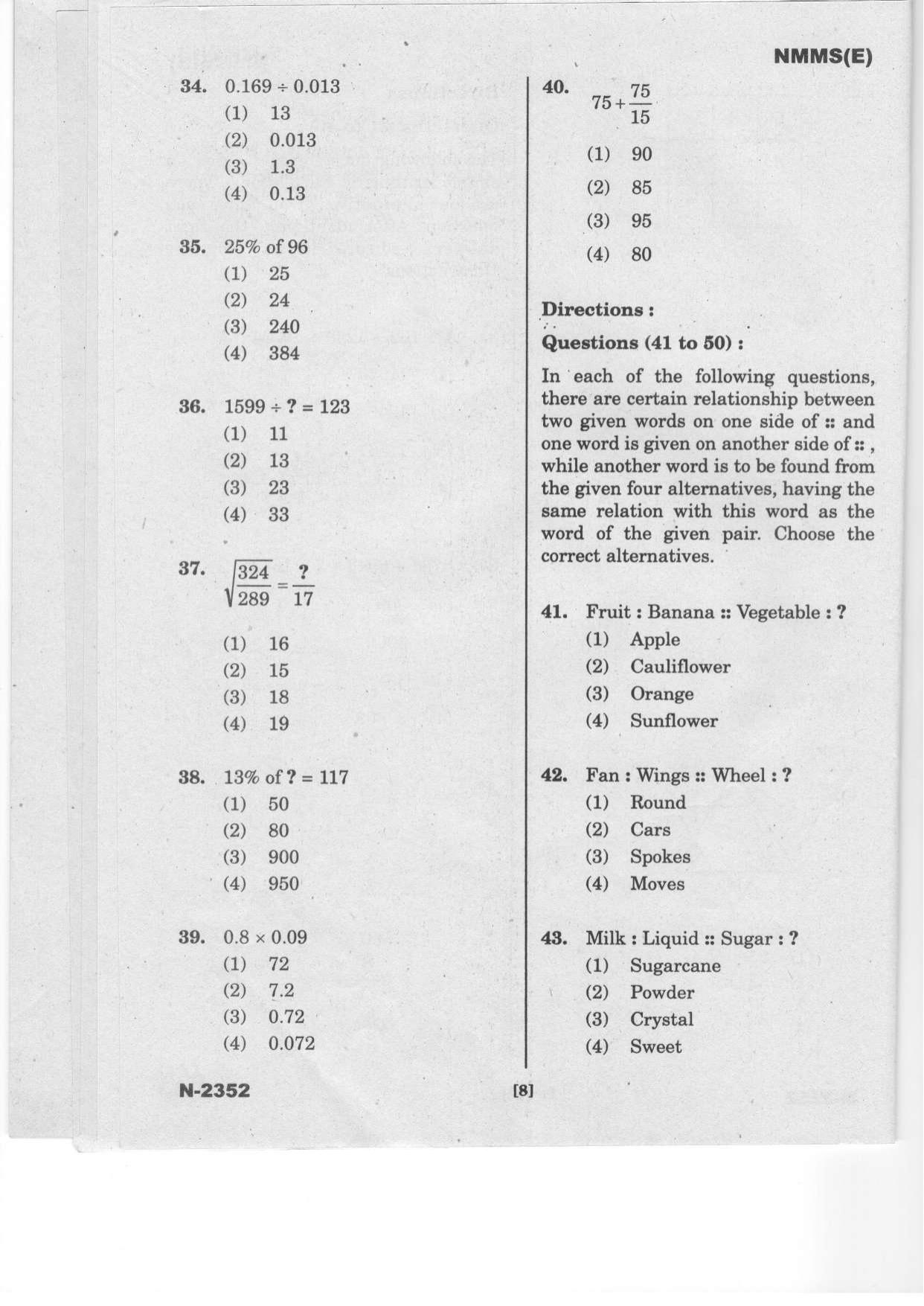 Telangana NMMS Dec 2022 English Question Paper - Page 8