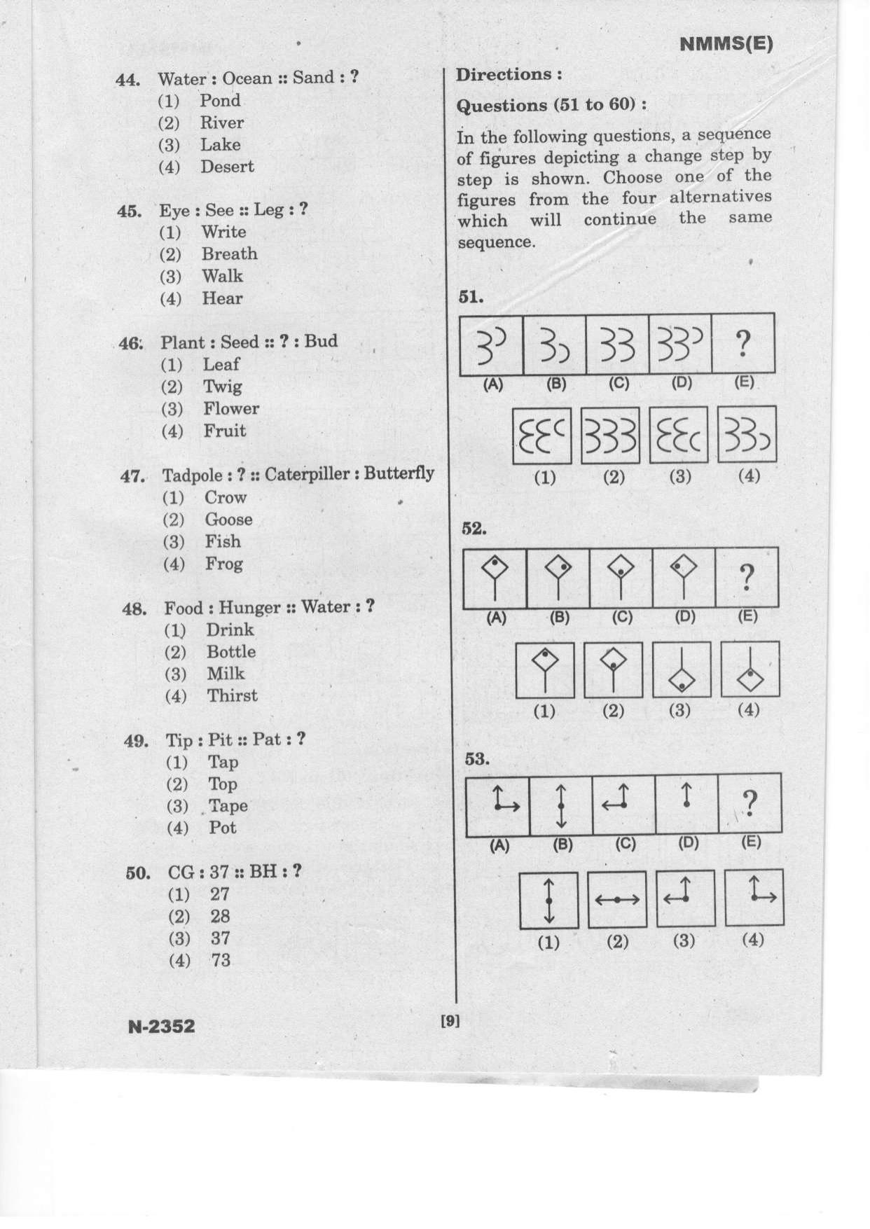 Telangana NMMS Dec 2022 English Question Paper - Page 9
