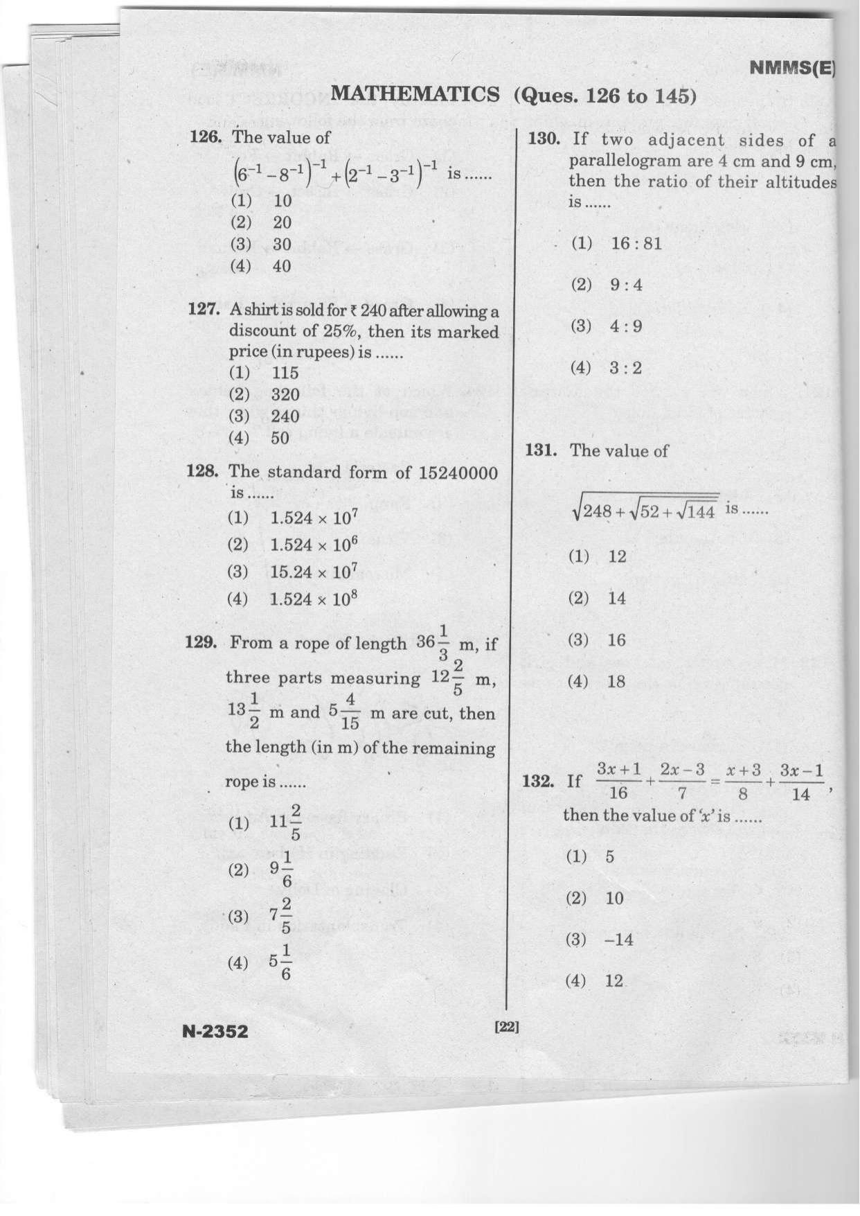Telangana NMMS Dec 2022 English Question Paper - Page 20