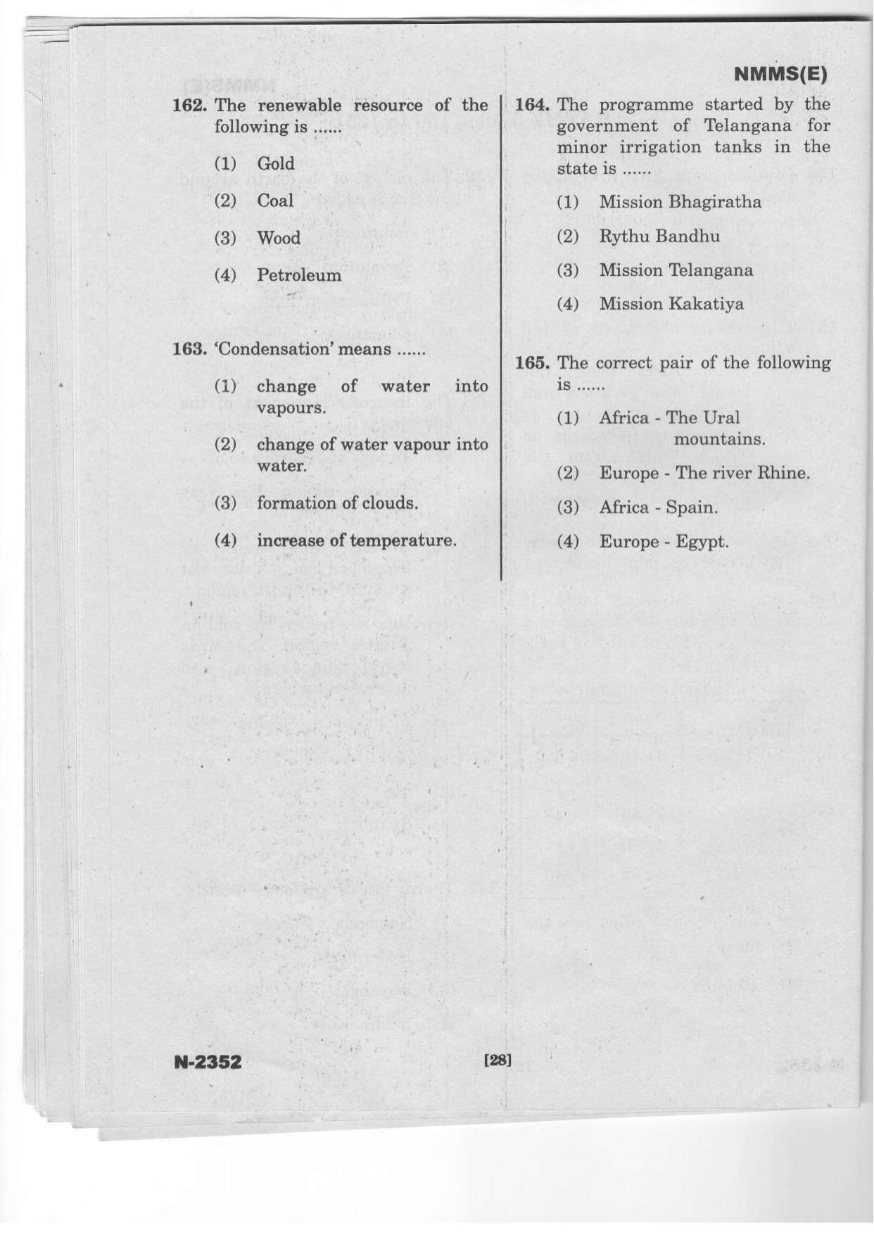 Telangana NMMS Dec 2022 English Question Paper - Page 26