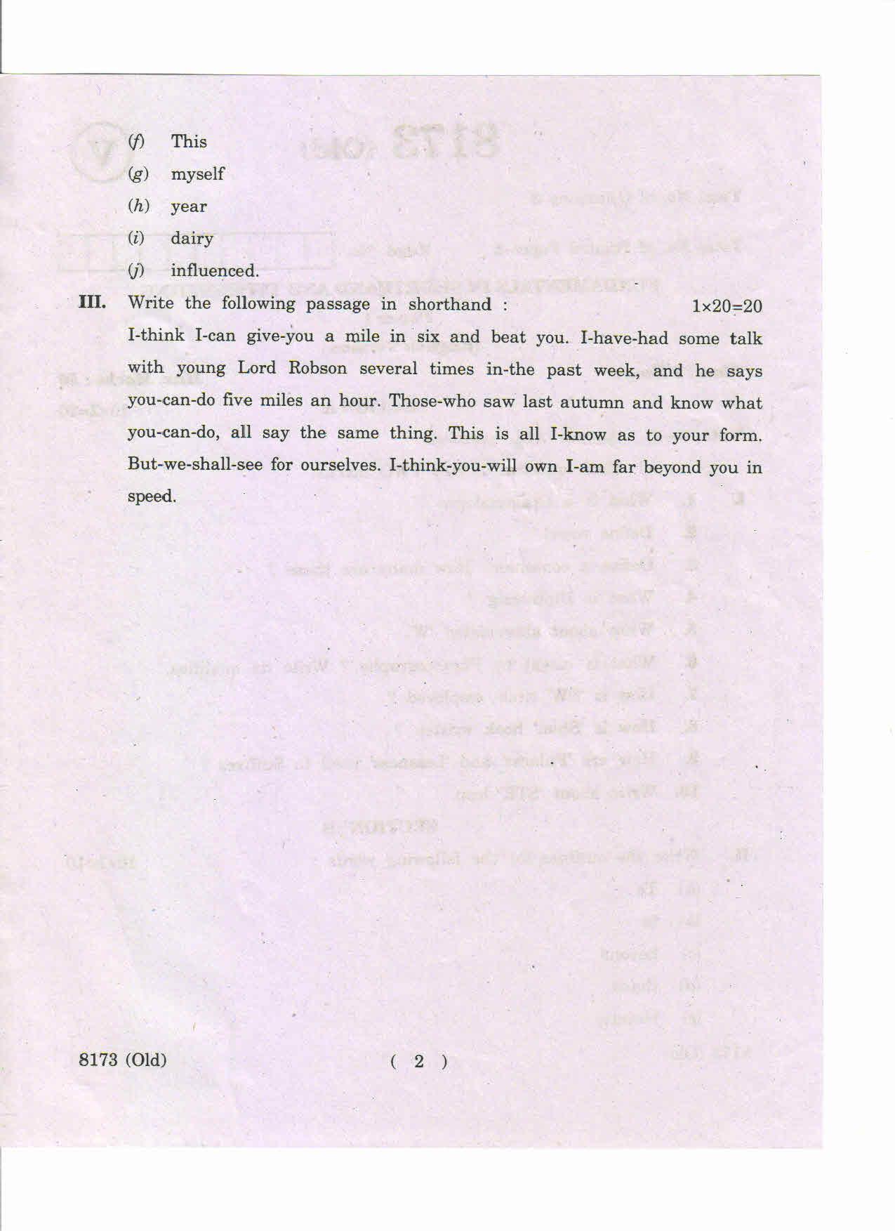 AP Inter 1st Year Fundamentals in Shorthand and Typewriting-I (Old) March-2019-Vocational Question Paper - Page 2