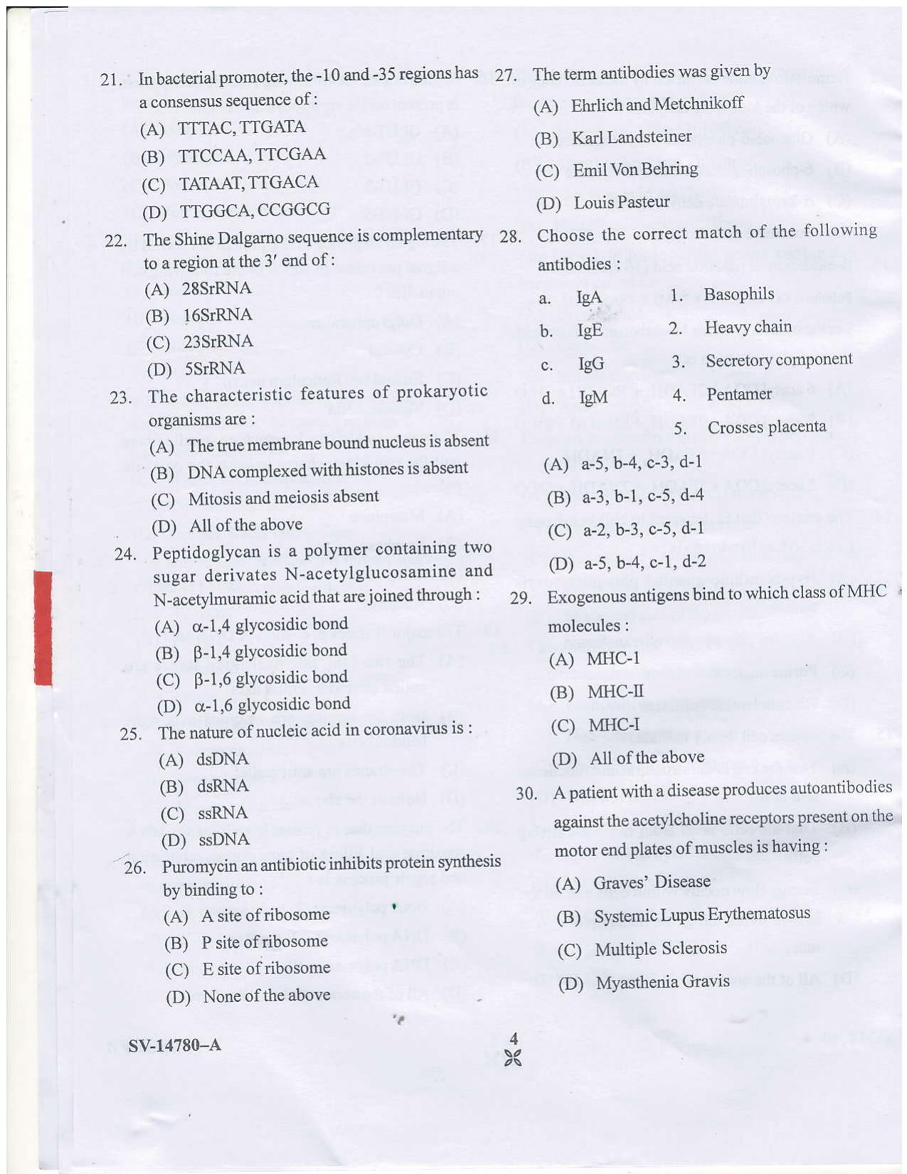 KUET 2023 M.Sc. Clinical Biochemistry Question Paper - Page 12