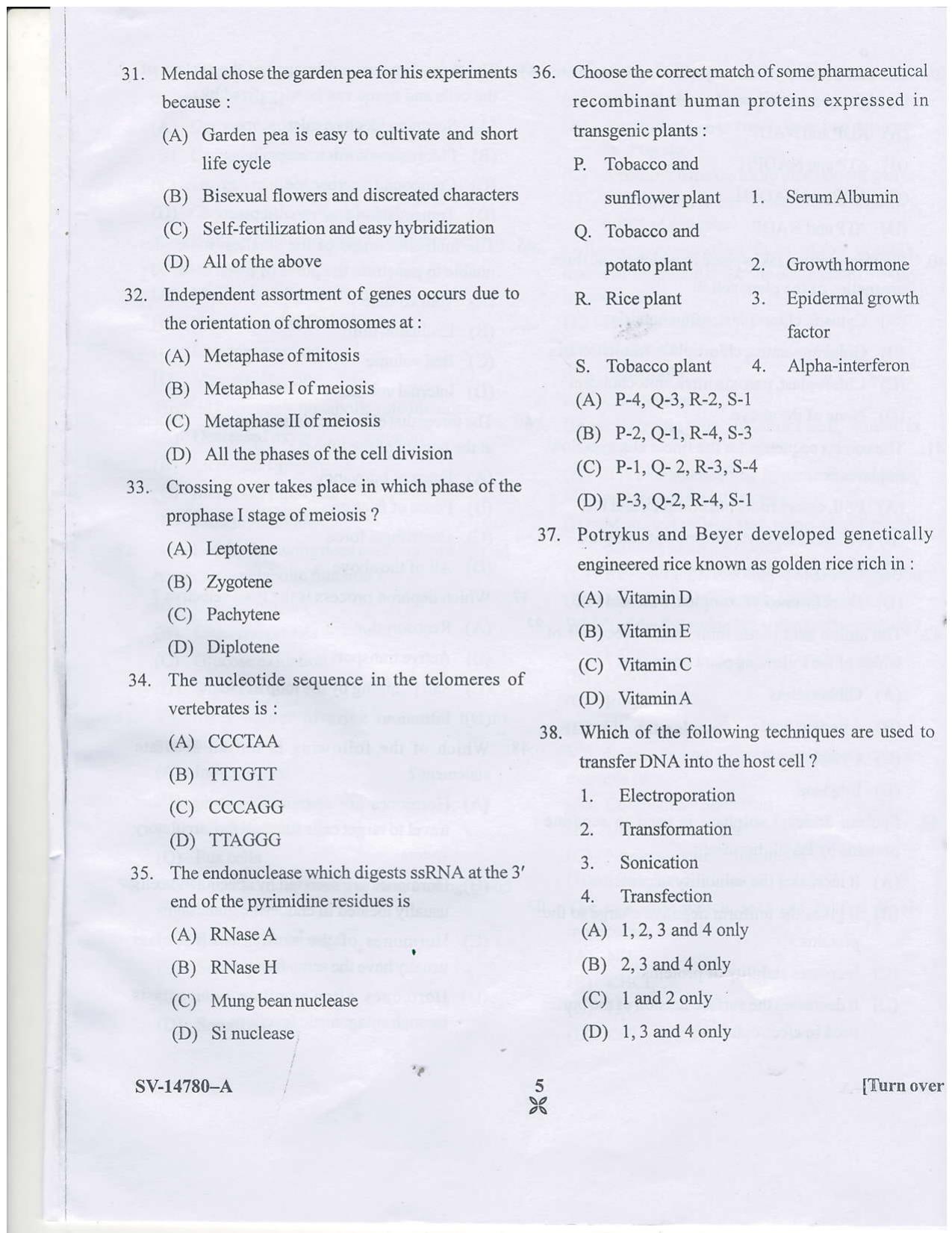 KUET 2023 M.Sc. Clinical Biochemistry Question Paper - Page 13