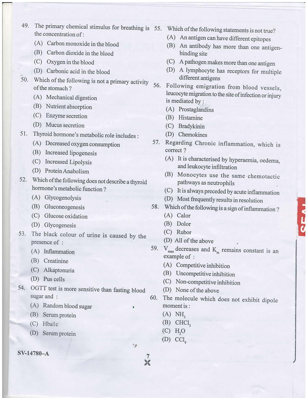 KUET 2023 M.Sc. Clinical Biochemistry Question Paper - Page 15