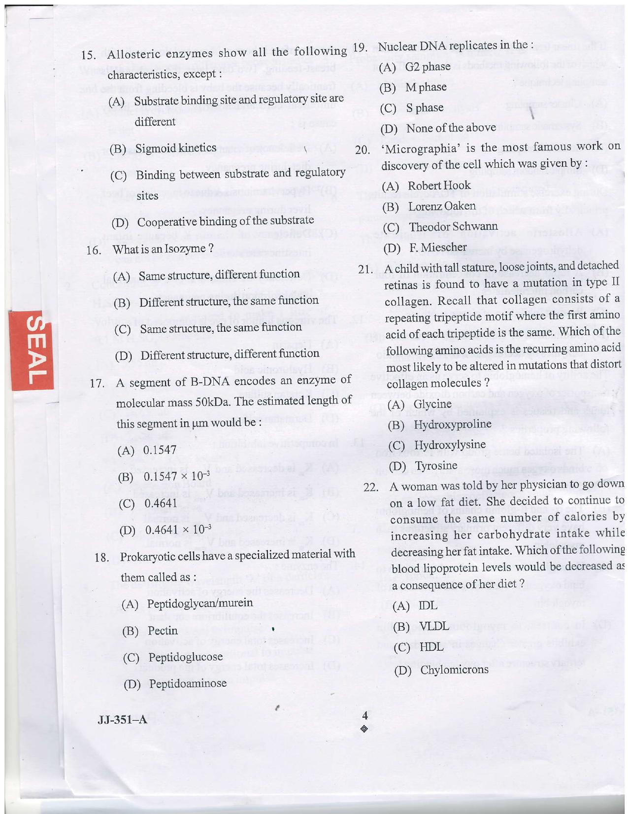 KUET 2023 M.Sc. Clinical Biochemistry Question Paper - Page 19