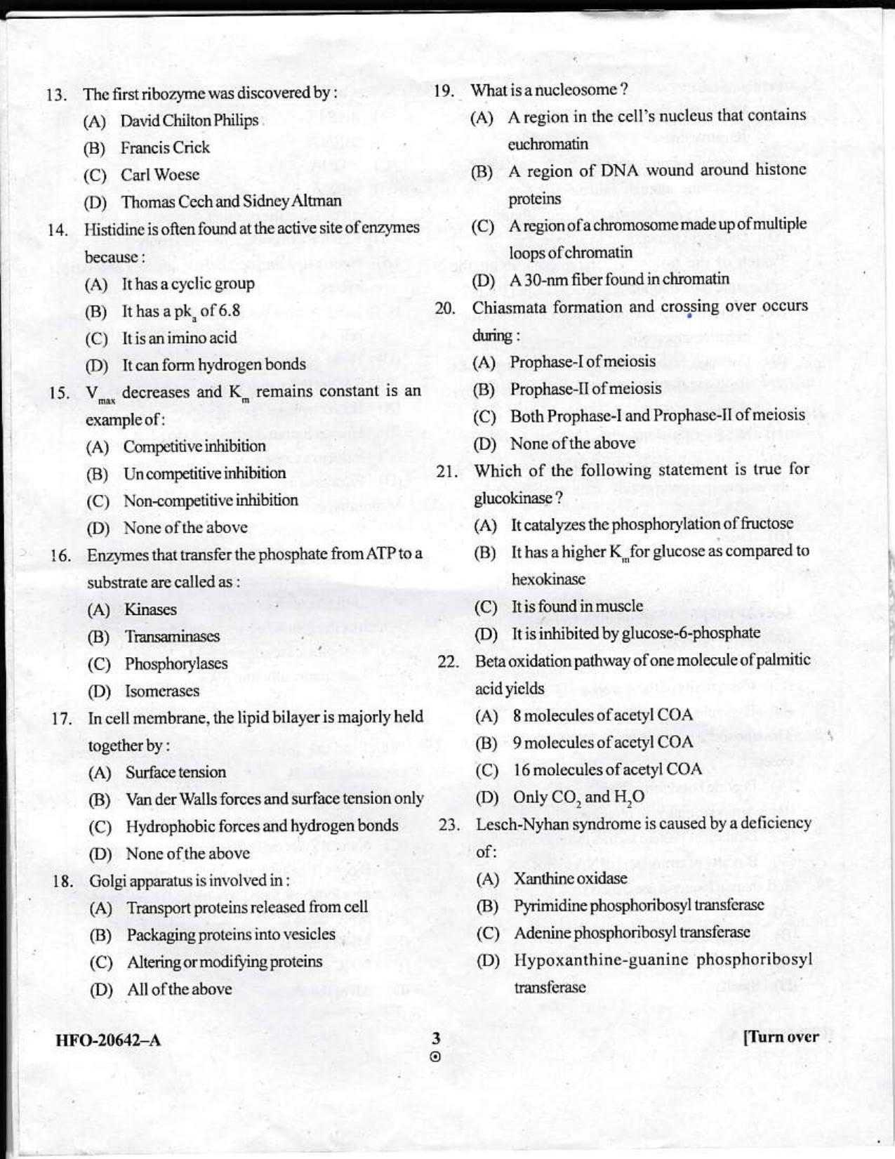 KUET 2023 M.Sc. Clinical Biochemistry Question Paper - Page 27