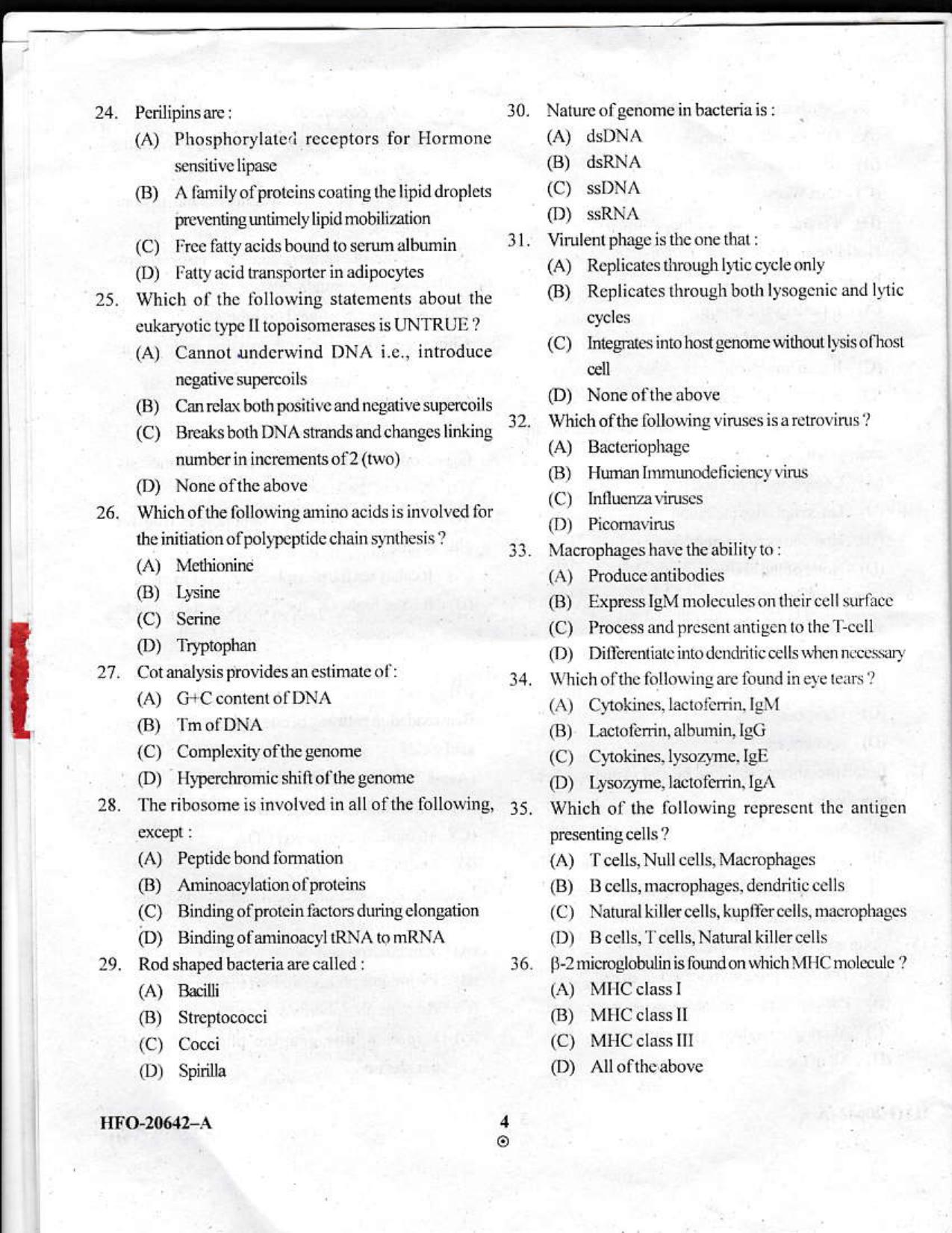 KUET 2023 M.Sc. Clinical Biochemistry Question Paper - Page 28