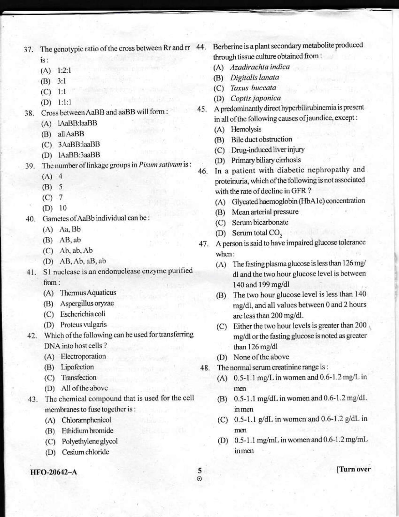 KUET 2023 M.Sc. Clinical Biochemistry Question Paper - Page 29