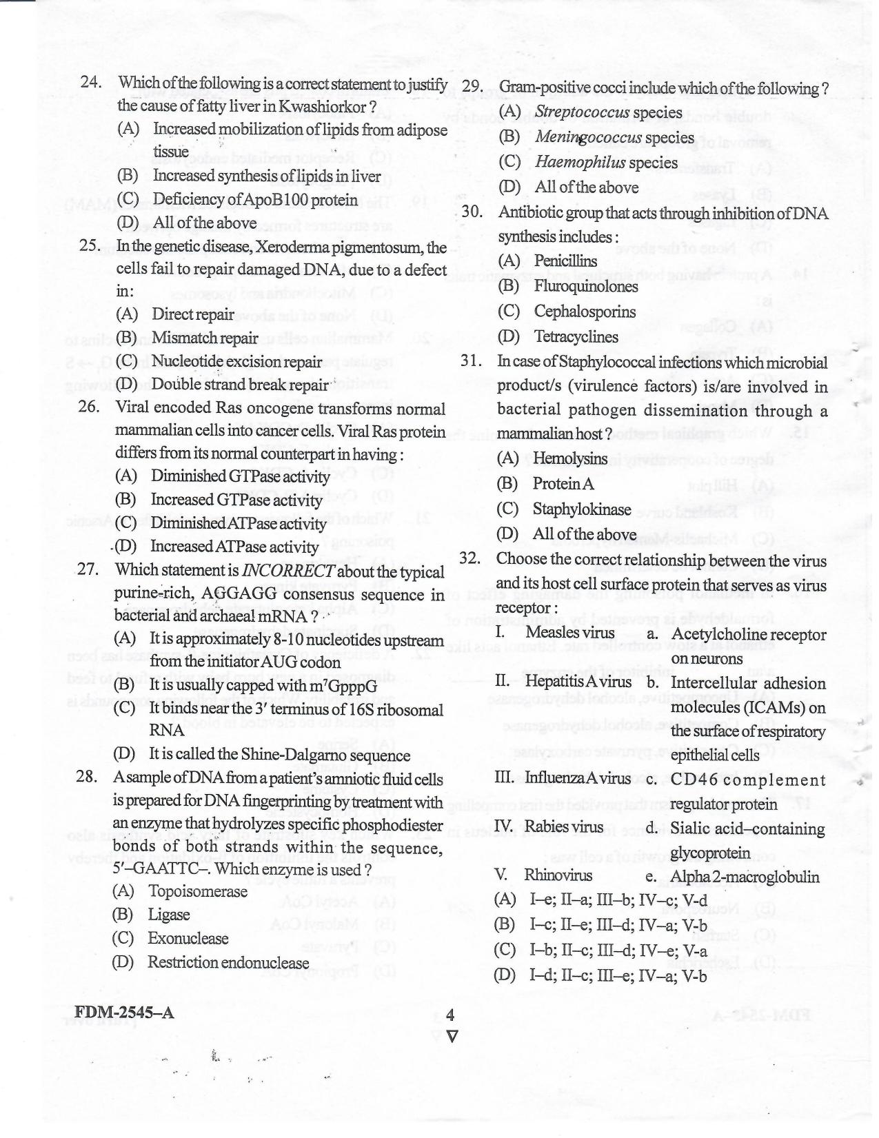 KUET 2023 M.Sc. Clinical Biochemistry Question Paper - Page 33