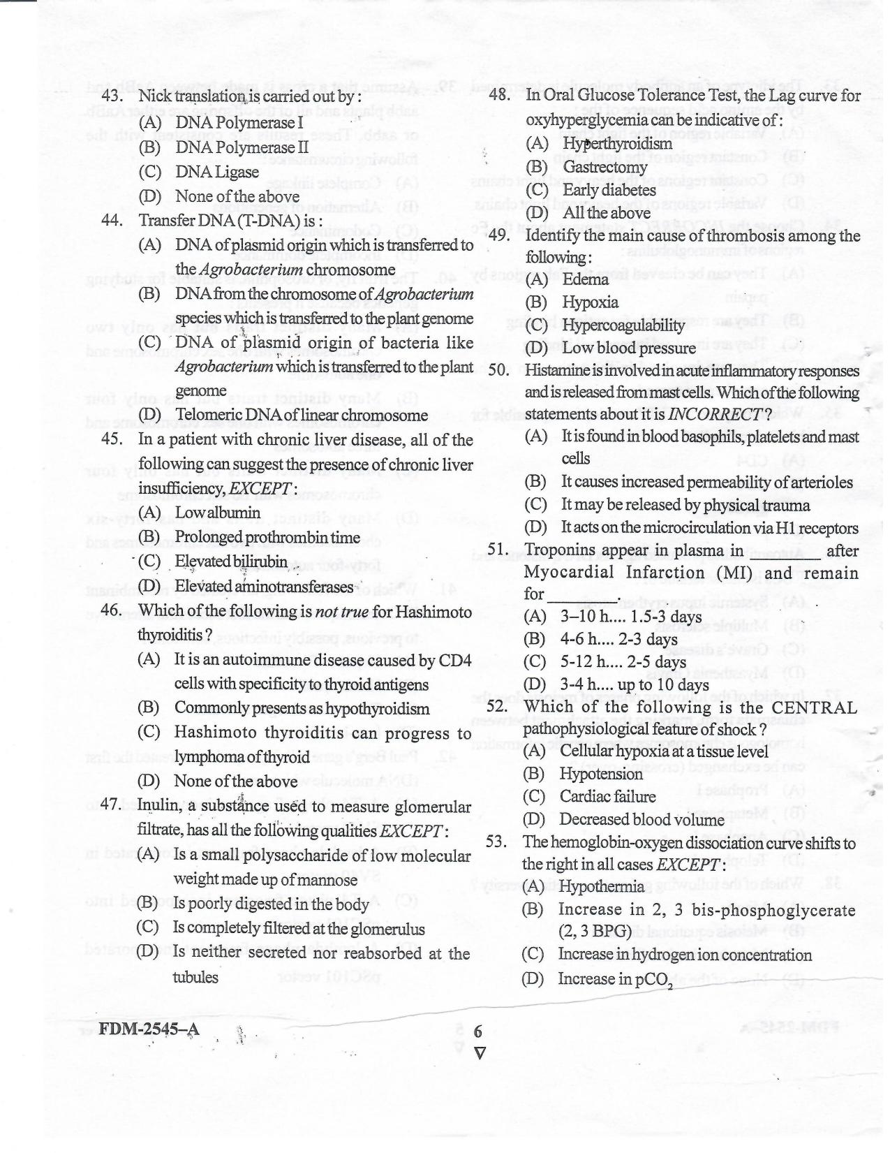 KUET 2023 M.Sc. Clinical Biochemistry Question Paper - Page 35