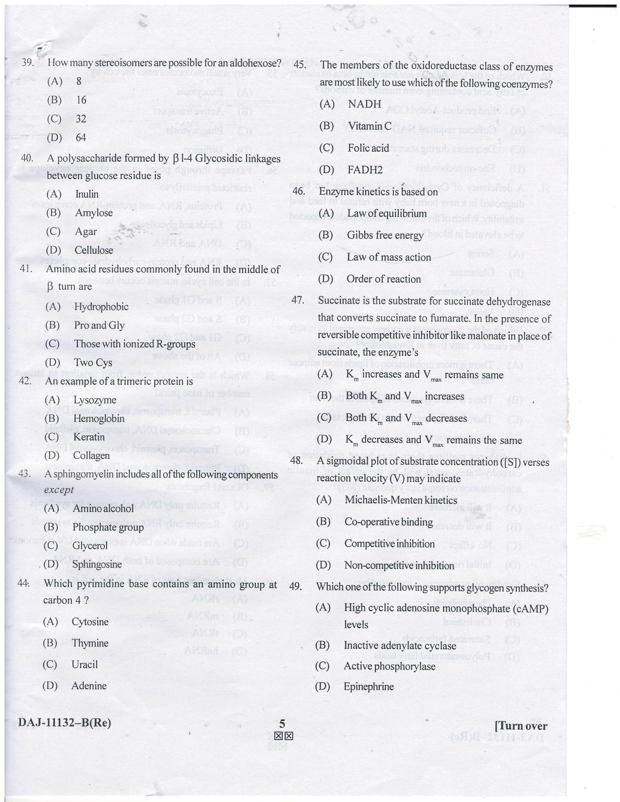 KUET 2023 M.Sc. Clinical Biochemistry Question Paper - Page 41