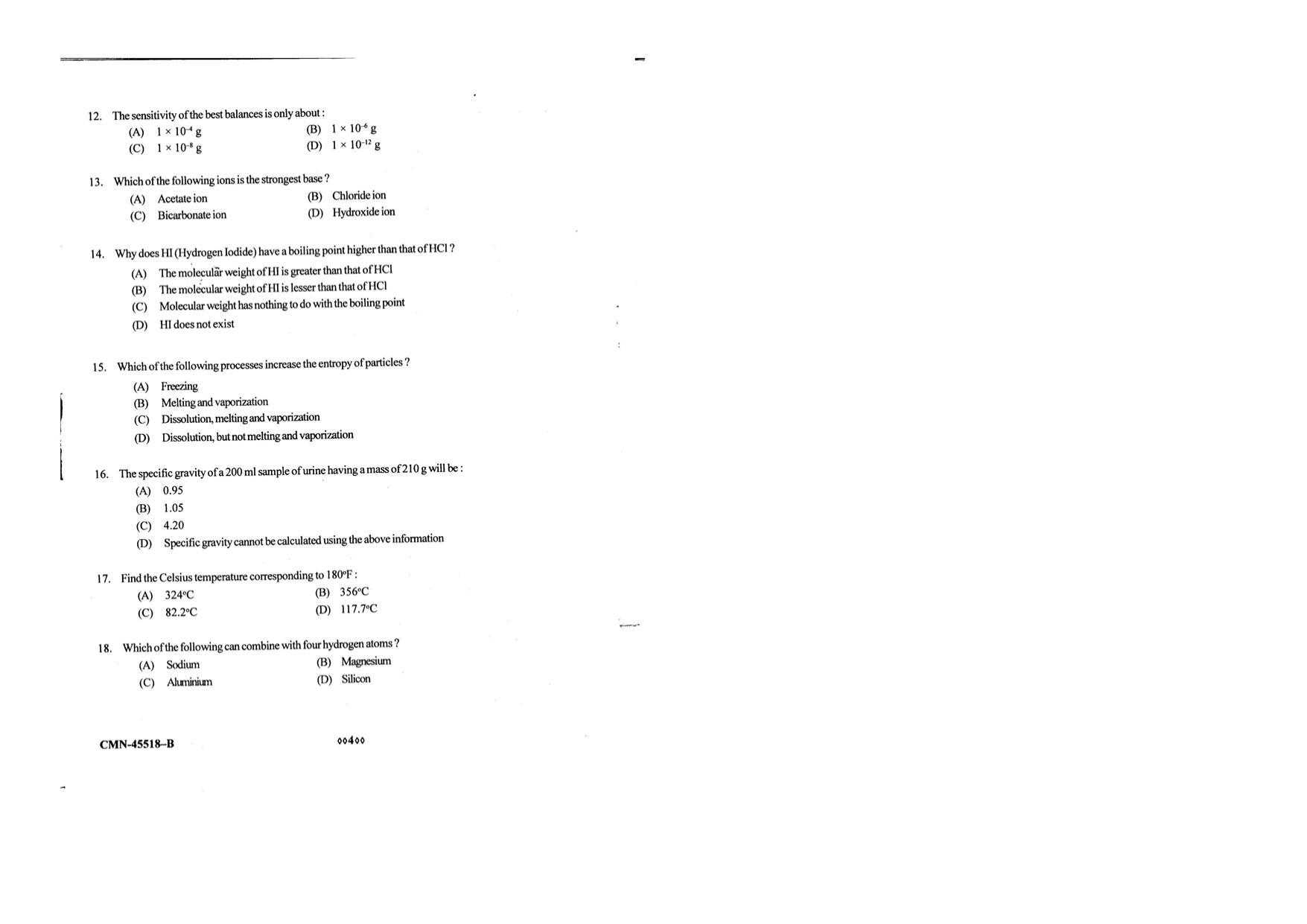 KUET 2023 M.Sc. Clinical Biochemistry Question Paper - Page 63