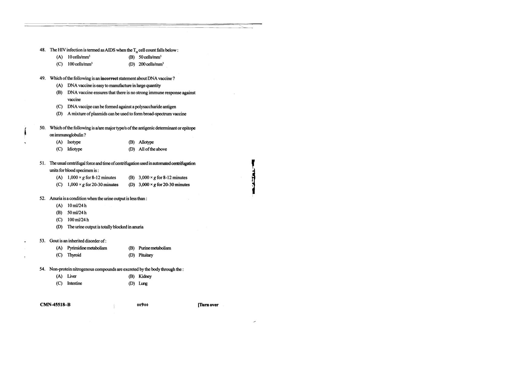 KUET 2023 M.Sc. Clinical Biochemistry Question Paper - Page 68
