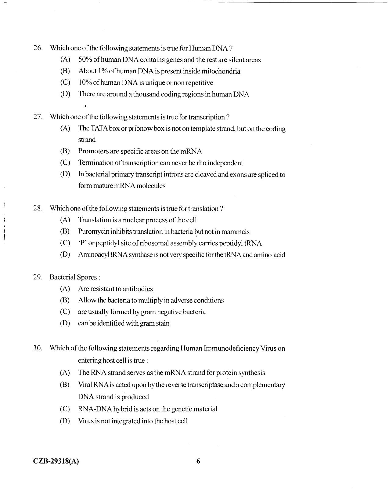 KUET 2023 M.Sc. Clinical Biochemistry Question Paper - Page 74